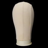 Maxbell Mannequin Model Cork Head Canvas Block Head Wig Cap Making Display Beige 20