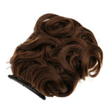 Maxbell Curly Synthetic Hair Bun Cover Hairpiece Clip in Scrunchie Hair Extension#1