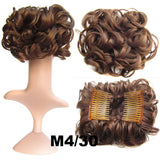 Maxbell Curly Synthetic Hair Bun Cover Hairpiece Clip in Scrunchie Hair Extension#1