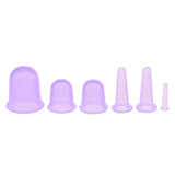 Maxbell 6 Piece Silicone Anti Cellulite Massage Vacuum Cupping Body Facial Cup Purple