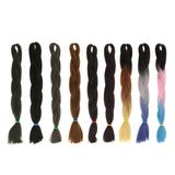 Maxbell 24" Ombre Kanekalon Jumbo Braiding Hair Extensions Black+Coffee+Blonde