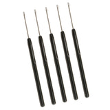 Maxbell 5 Pieces Pulling Hook Needle Tools for Micro Ring Hair Extensions Black