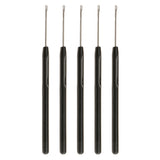 Maxbell 5 Pieces Pulling Hook Needle Tools for Micro Ring Hair Extensions Black