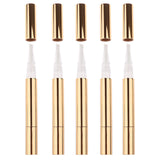 Maxbell 5 Pieces 3ml Travel Empty Twist Pen Cosmetic Container Tube Nail Tool Gold