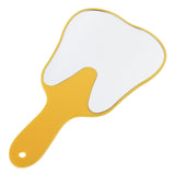 Maxbell Cute Tooth Shaped Hand Held Plastic Makeup Mirror Dental Clinic Gift Yellow