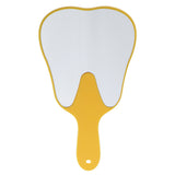 Maxbell Cute Tooth Shaped Hand Held Plastic Makeup Mirror Dental Clinic Gift Yellow