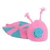 Maxbell Lovely Knit Crochet Butterfly Clothes Photo Prop Outfits For Baby Pink