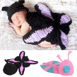 Maxbell Lovely Knit Crochet Butterfly Clothes Photo Prop Outfits For Baby Pink