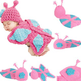 Maxbell Lovely Knit Crochet Butterfly Clothes Photo Prop Outfits For Baby Pink