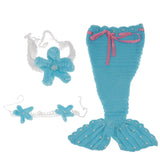 Maxbell Newborn Baby Photography Prop Crochet Mermaid Headband Bra Tail Blue