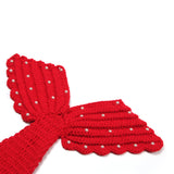 Maxbell Newborn Baby Photography Prop Crochet Mermaid Headband Bra Tail Red