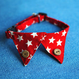 Maxbell Spots Decorating Pet Dog Necktie Collar Leash with Nail Catcher Red S
