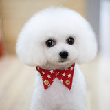 Maxbell Spots Decorating Pet Dog Necktie Collar Leash with Nail Catcher Red S
