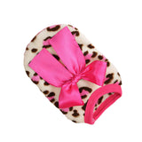Maxbell Two Colors Leopard Design Coral Fleece Puppy Clothes Pet Dress Vest 8# Pink