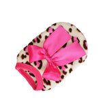 Maxbell Two Colors Leopard Design Coral Fleece Puppy Clothes Pet Dress Vest 8# Pink