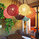 Maxbell Rattan Wicker Woven Ball Globe Ceiling Pendant Light Lamp Shade 20cm orange