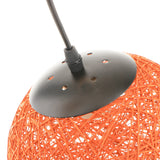 Maxbell Rattan Wicker Woven Ball Globe Ceiling Pendant Light Lamp Shade 20cm orange