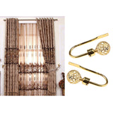 Maxbell Fashionable Hollowed-Out Design U Shape Curtain Tieback Hook Gold