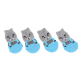 Maxbell 4Pcs Pet Dog Socks Dog Floor Grip Socks Shoes Boots Non Slip Protector Socks S Grey