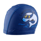 Maxbell Children's Waterproof Cartoon Dolphin Swimming Cap Ear Protection Dark blue