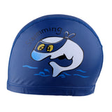 Maxbell Children's Waterproof Cartoon Dolphin Swimming Cap Ear Protection Dark blue