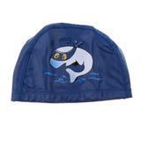 Maxbell Children's Waterproof Cartoon Dolphin Swimming Cap Ear Protection Dark blue