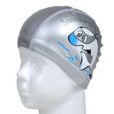 Maxbell Children's Waterproof Cartoon Dolphin Swimming Cap Ear Protection Silver