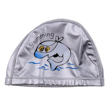 Maxbell Children's Waterproof Cartoon Dolphin Swimming Cap Ear Protection Silver