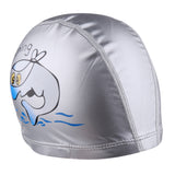 Maxbell Children's Waterproof Cartoon Dolphin Swimming Cap Ear Protection Silver