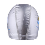 Maxbell Children's Waterproof Cartoon Dolphin Swimming Cap Ear Protection Silver