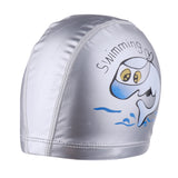 Maxbell Children's Waterproof Cartoon Dolphin Swimming Cap Ear Protection Silver