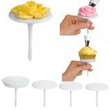 Maxbell 4pcs Cake Cupcake Tray Stand Flower Nails Set Icing Cream Sugarcraft Decorating Tool