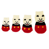 Maxbell Smile Bear Pattern Pet Dog Puppy Cat Non-slip Socks with Cute Paw Prints S