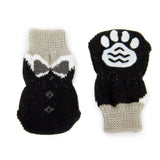 Maxbell Black Bowknot Pet Dog Puppy Cat Shoes Slippers Non-Slip Socks with Paw Prints Size M