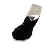 Maxbell Black Bowknot Pet Dog Puppy Cat Shoes Slippers Non-Slip Socks with Paw Prints Size L