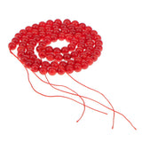 Maxbell 5mm Natural Red Coral Round Loose Beads Strand 16 Inch
