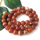 Maxbell 10mm Red Sardonyx Agate Round Gemstone Loose Beads Strand 14 inch