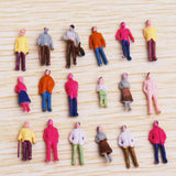 Maxbell 100pcs Painted Model Train People Figures Scale TT (1 to 100)