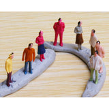 Maxbell 100pcs Painted Model Train People Figures Scale TT (1 to 100)