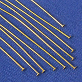 Maxbell 50pcs Gold Plated Flat Head Headpins - 2inch
