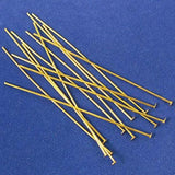 Maxbell 50pcs Gold Plated Flat Head Headpins - 2inch