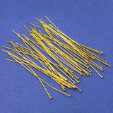 Maxbell 50pcs Gold Plated Flat Head Headpins - 2inch