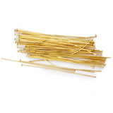 Maxbell 50pcs Gold Plated Flat Head Headpins - 2inch