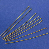 Maxbell 50pcs Gold Plated Flat Head Headpins - 2inch