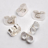 Maxbell 50 Pcs Silver Plated Earring Back Stoppers