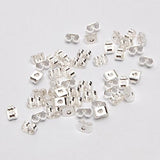 Maxbell 50 Pcs Silver Plated Earring Back Stoppers