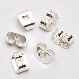 Maxbell 50 Pcs Silver Plated Earring Back Stoppers