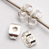 Maxbell 50 Pcs Silver Plated Earring Back Stoppers