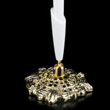 Maxbell Ostrich Feather Quill Signing Pen with Metal Holder Wedding Pen Set S White