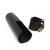Maxbell Plastic Tenor Saxophone Sax Mouthpiece Cover with PU Ligature Black